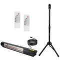 1500W Infrared Patio Heater with Stand, 3 Heat Levels & Remote