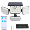 2 Pack Solar Powered Wall Lights IP44 Waterproof Motion Sensor Lights with 4 Adjustable Heads 333Pcs LED Beads 120¡ Sensing Angle Remote Control for Y