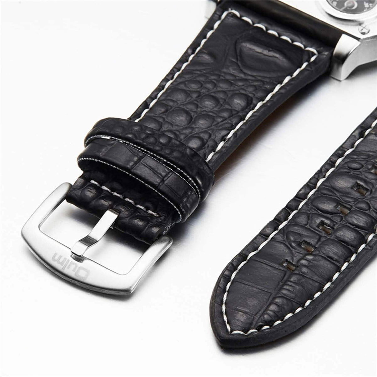 Avaner Mens Big Face Dual Time Zone Leather Strap Sport Watch