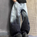 American-style Vintage Washed Ombre Tie-dye Bootcut Jeans