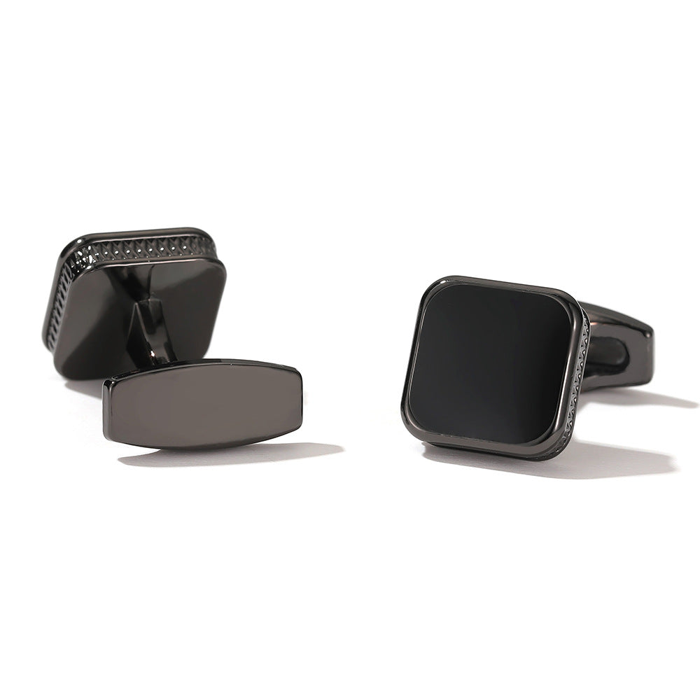 Men's Cufflinks Fashion Square Drop Oil Simple 4 Colors