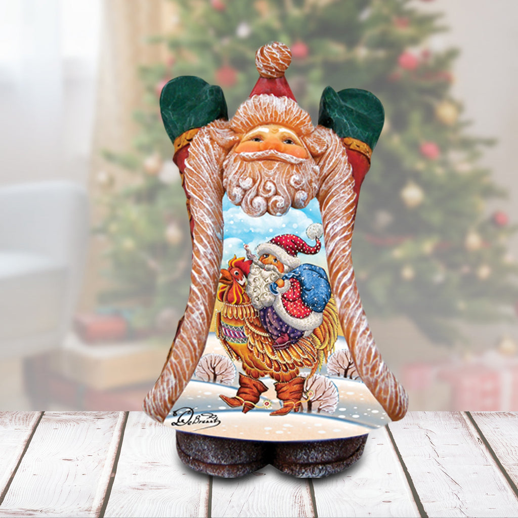 Rooster Greeting Santa Figurine by G. DeBrekht 531221