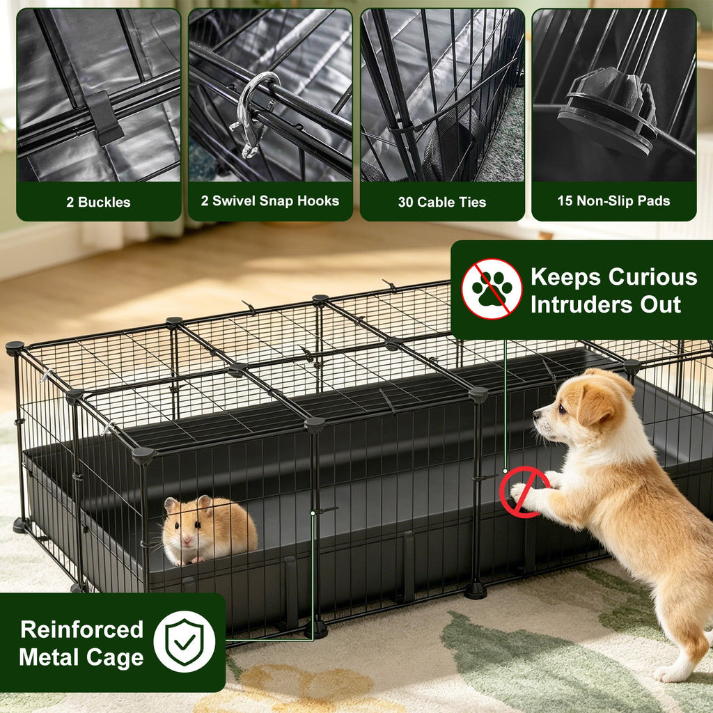 Guinea Pig Cage 47x24x12" with 20 Panels & Waterproof Mat