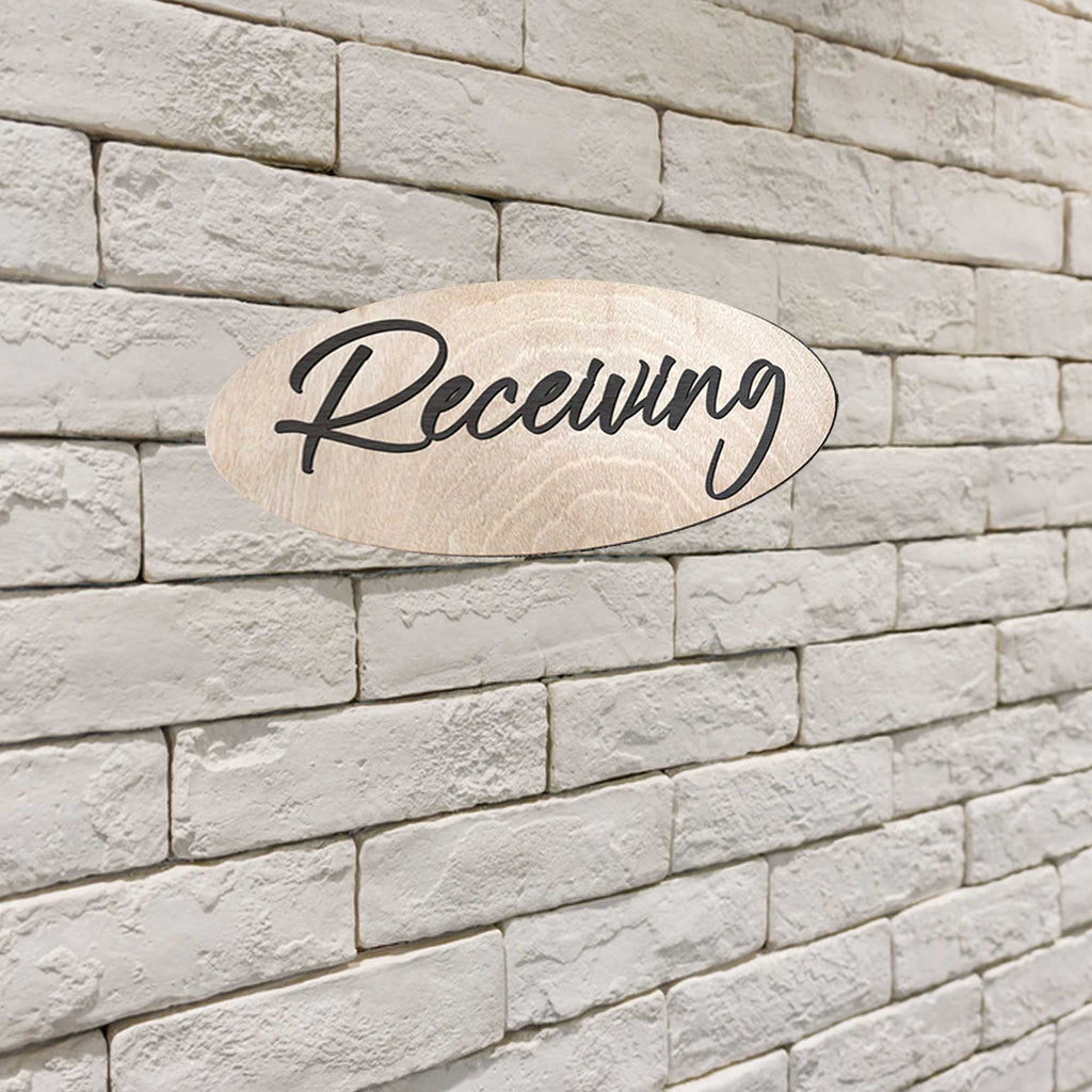 Receiving sign, Shipping and receiving, Business sign, Made in the USA sign, Made from wood, Lightweight sign - 320332