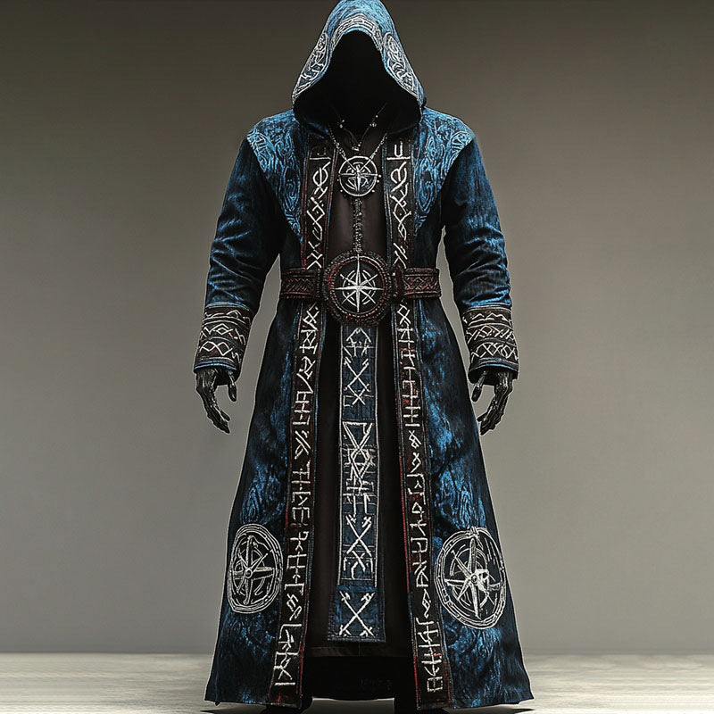 Abstract Long-sleeved Cape Coat For Casual Men's Cardigan