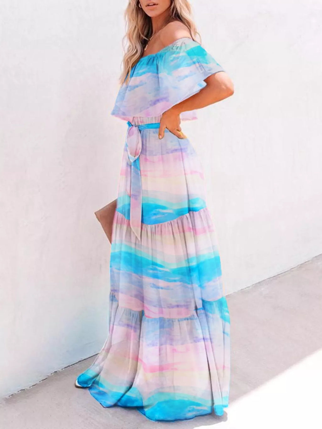 Off-Shoulder Tiered Maxi Dress