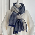Long Jacquard Patchwork Scarf Decorative Cotton