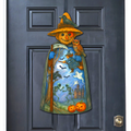 Halloween Scarecrow Door Hanger – Handcrafted Wooden Door Décor by G. DeBrekht – 8652835H