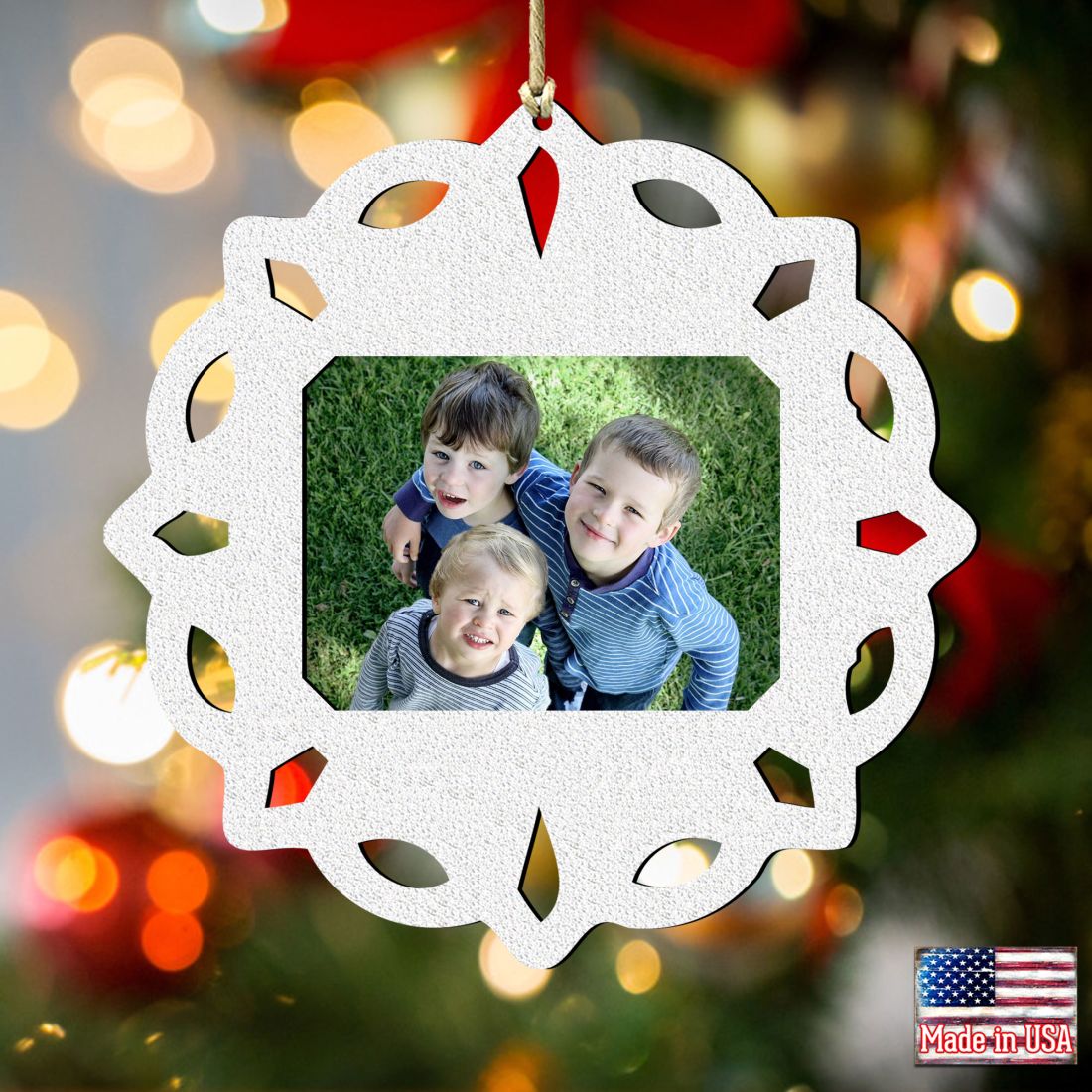 Snowflake Christmas Picture Frame Ornaments - Ornament for Photo by G.DeBrekht - Christmas Decor - 8141153PF