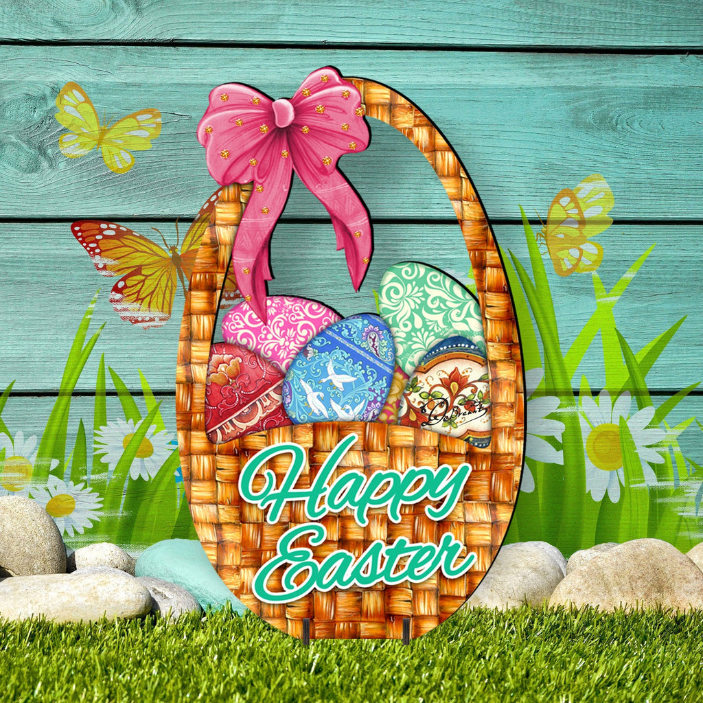 Easter Basket Outdoor Scene  by G. DeBrekht - Easter Spring Decor - 8185309F