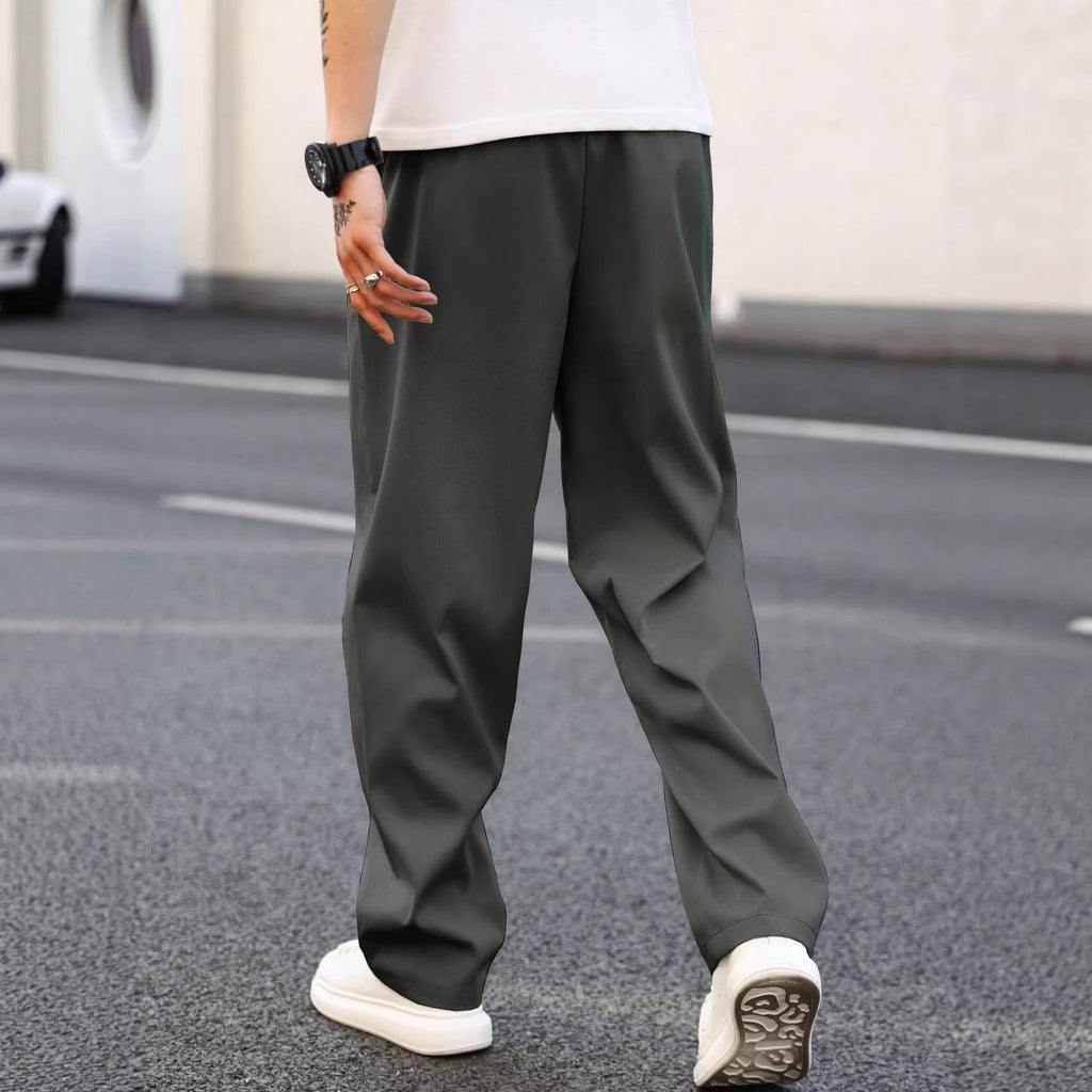 Mens Fashionable Versatile Loose-fit Straight-leg Casual Pants