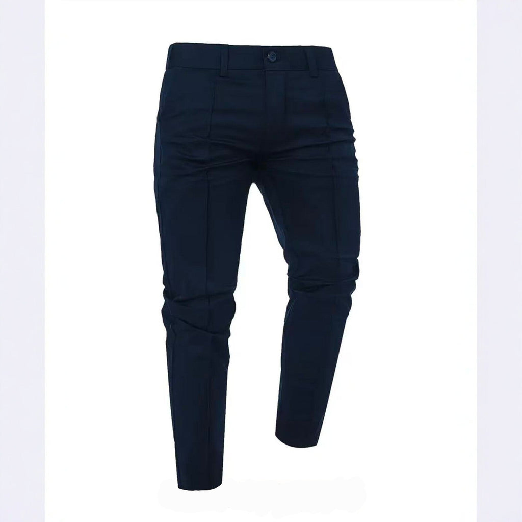 Mens Slim-fit Casual Pants Solid Color