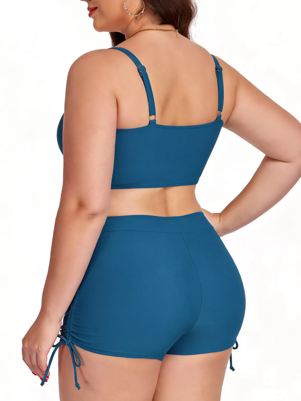 Ruched Drawstring Swim Set