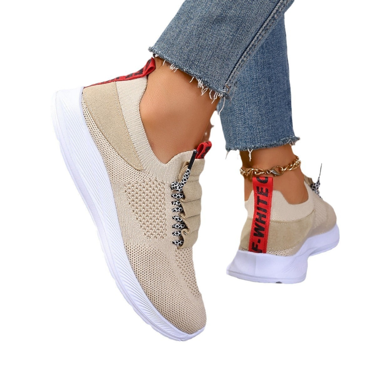 Casual Sneaker Non-slip Wear-resistant Flat Heel Round Toe Running Shoes