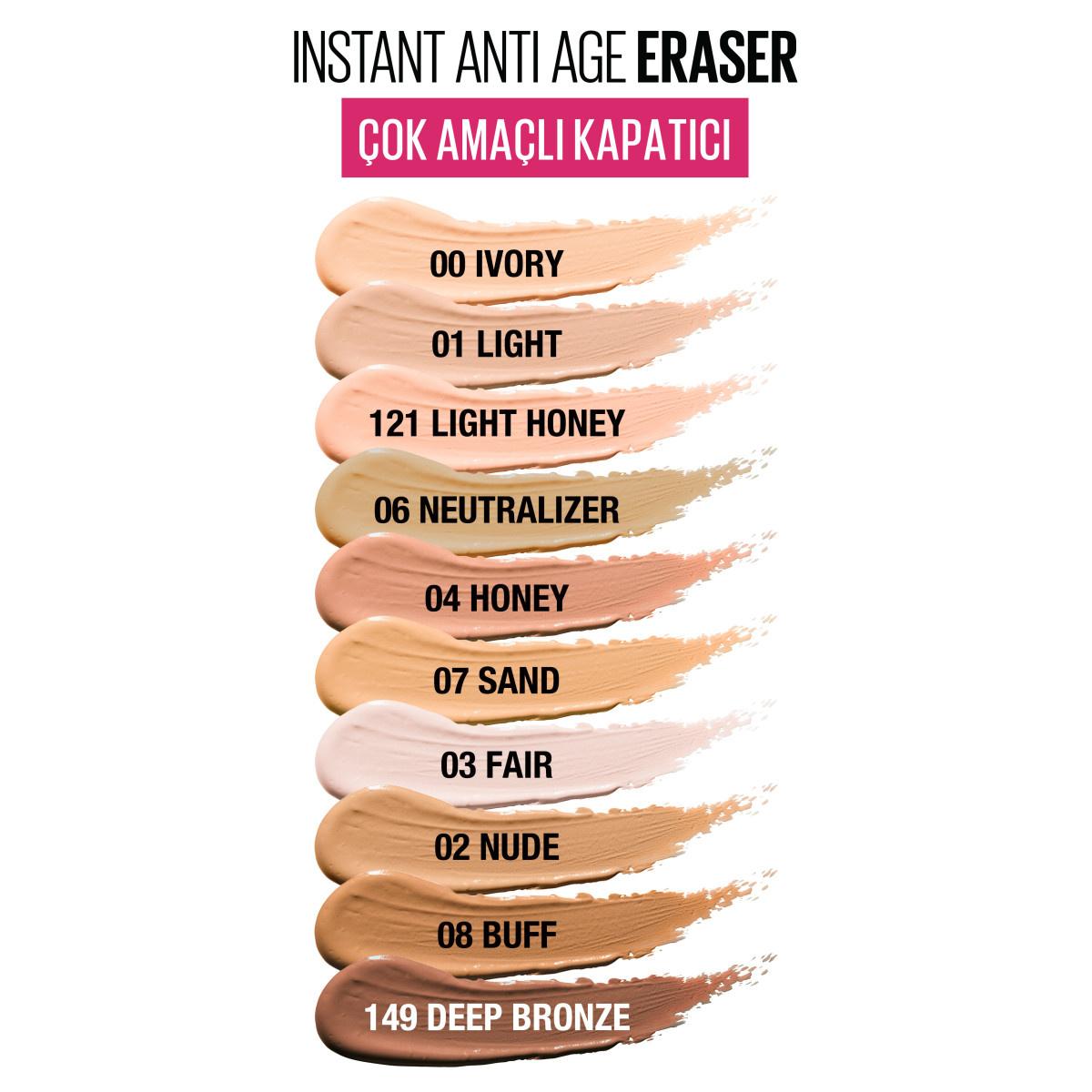 Maybelline Instant Anti Age Eraser Concealer - High Coverage Anti-Aging Makeup for Flawless Skin