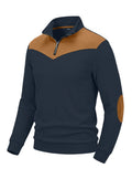 Mens Stand-Neck Hoodie Long-Sleeve Sweatshirt