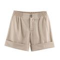 Casual Shorts With A Curled Hem Western Style