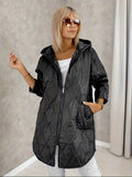 Plus-size Womens Mid-length Hooded Warm And Relaxed-fit Coat