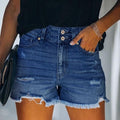 Denim Shorts Versatile And Stylish With Raw-edged Hems