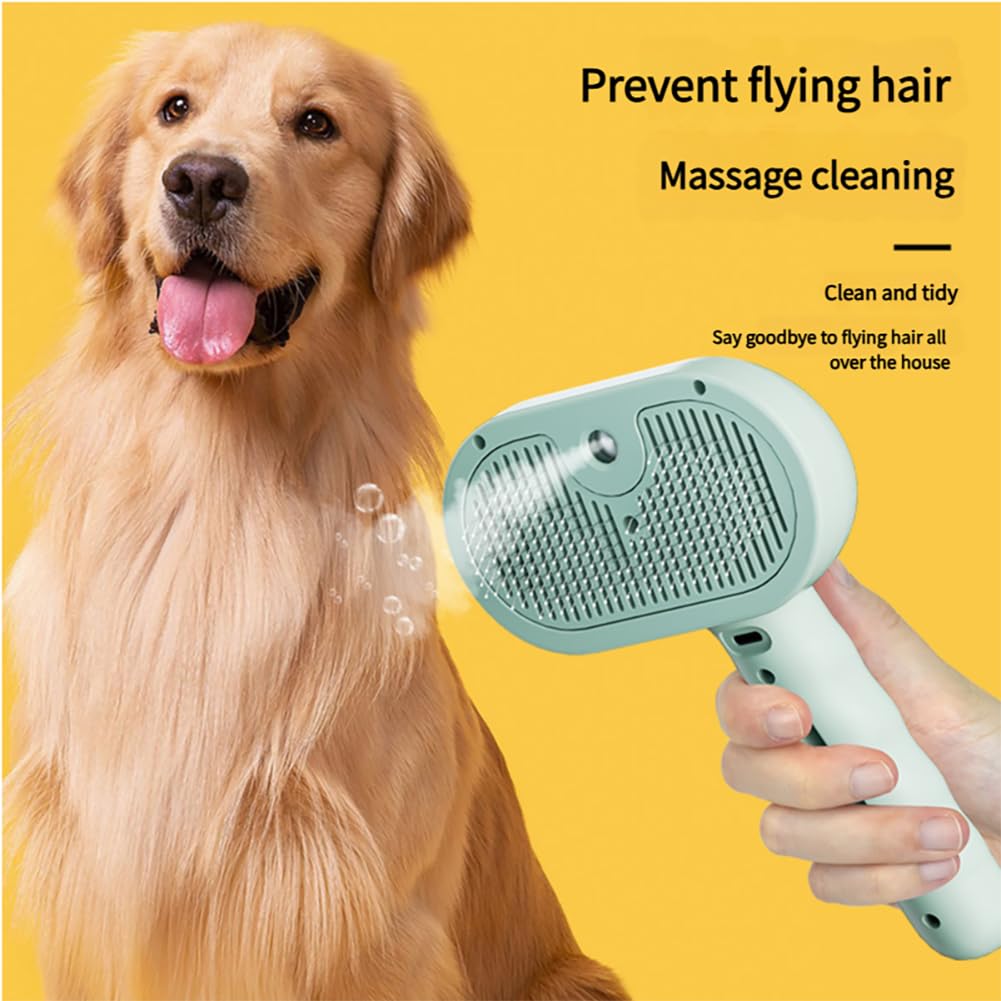 4-in-1 Pet Steam Brush with Self-Cleaning & Anti-Static