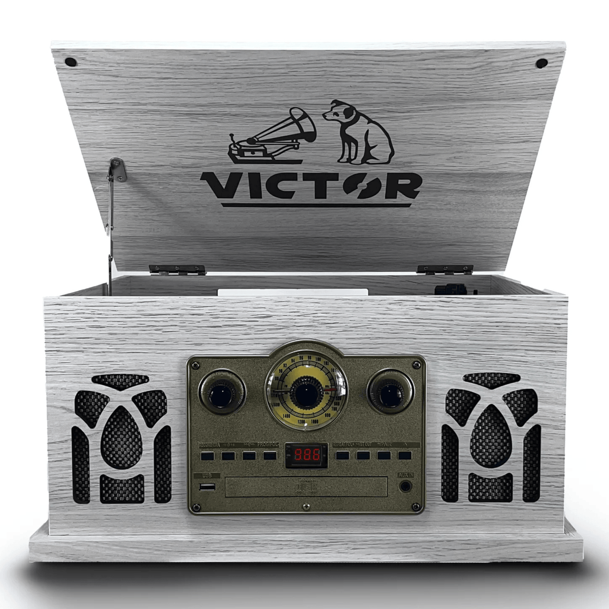 Victor Belmont 8-in-1 Wood Music Center White - Refurbished