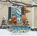 Santa with Girl Christmas Outdoor Decor by G. DeBrekht - Christmas Santa Snowman Decor - 8111410F