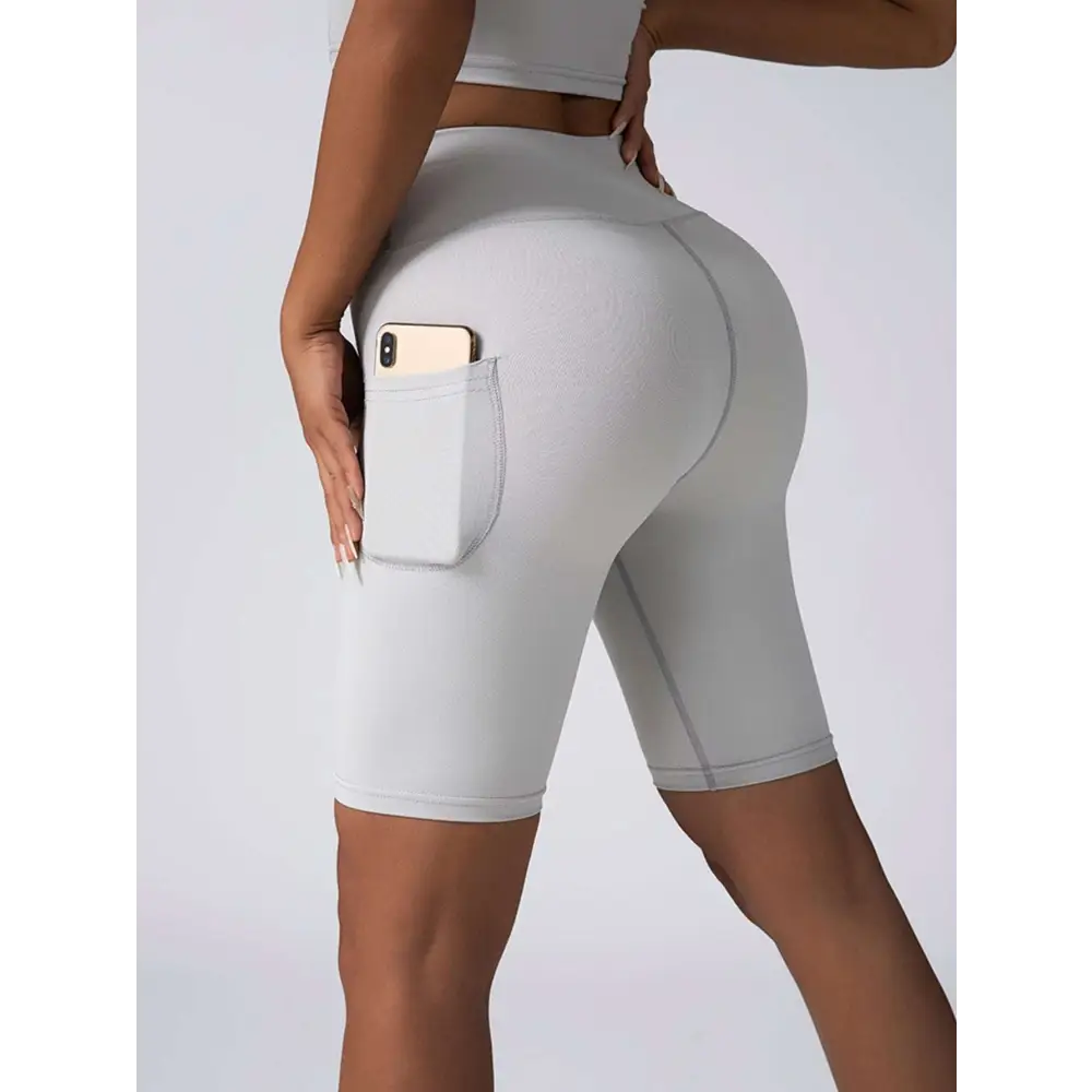Beige Ribbed High Waist Workout Set