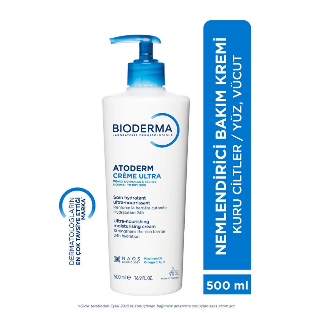 Bioderma Atoderm Moisturizing Cream and Body Oil Set 500ml + 150ml