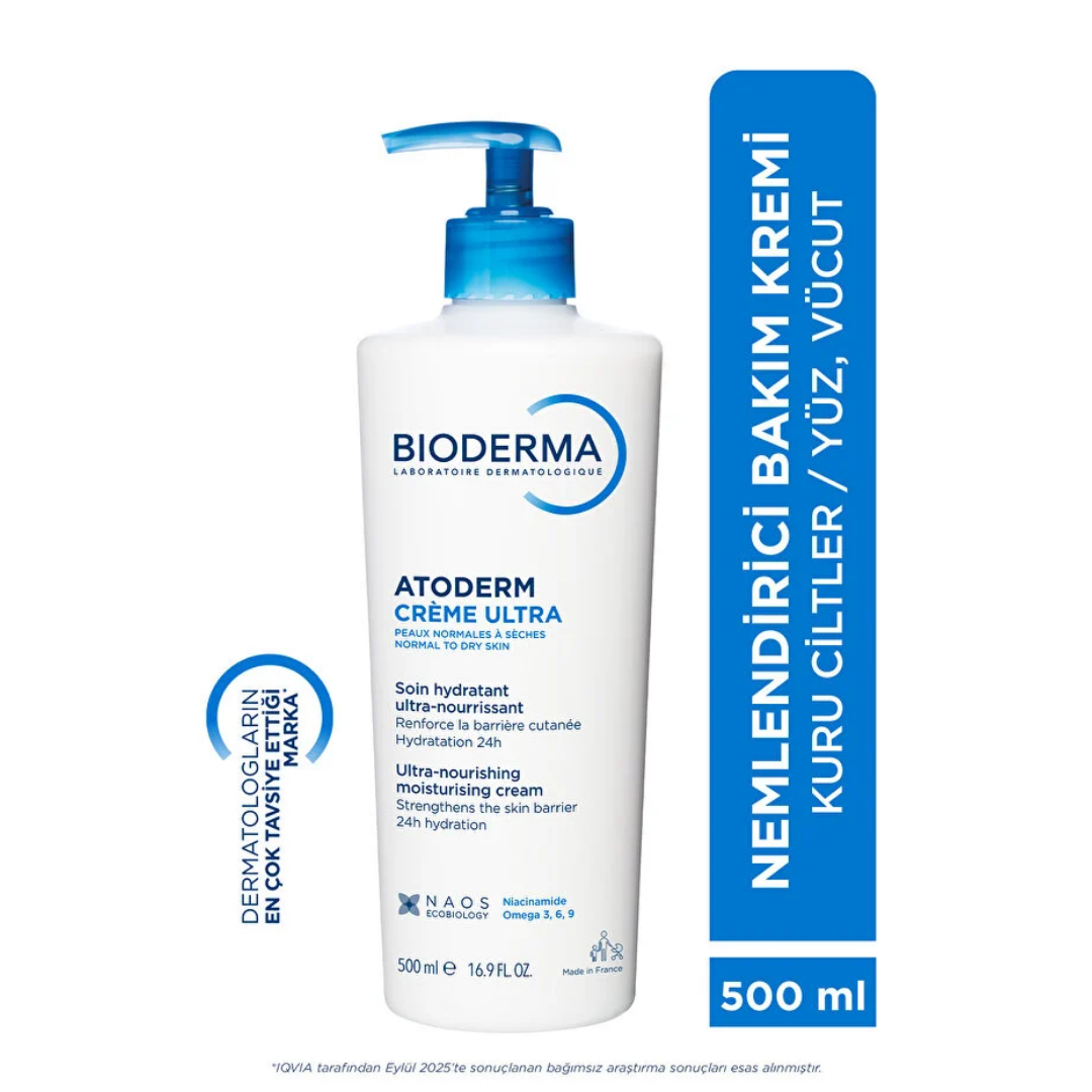 Bioderma Atoderm Moisturizing Cream and Body Oil Set 500ml + 150ml