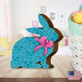 Quilted Blue Bunny with Bow Décorative Figurine by G. DeBrekht - Easter Spring Décor - 8154427S