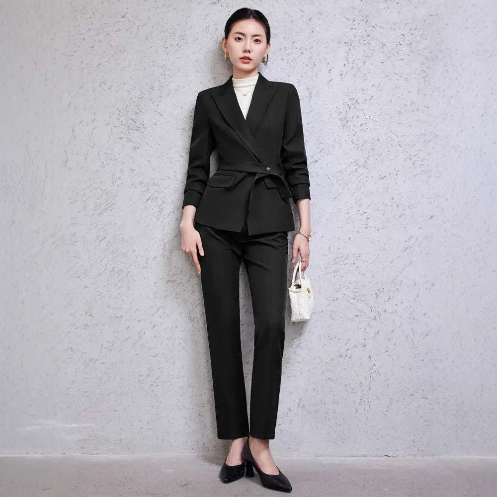 Burgundy Long Sleeve Small Suit Two Piece Set