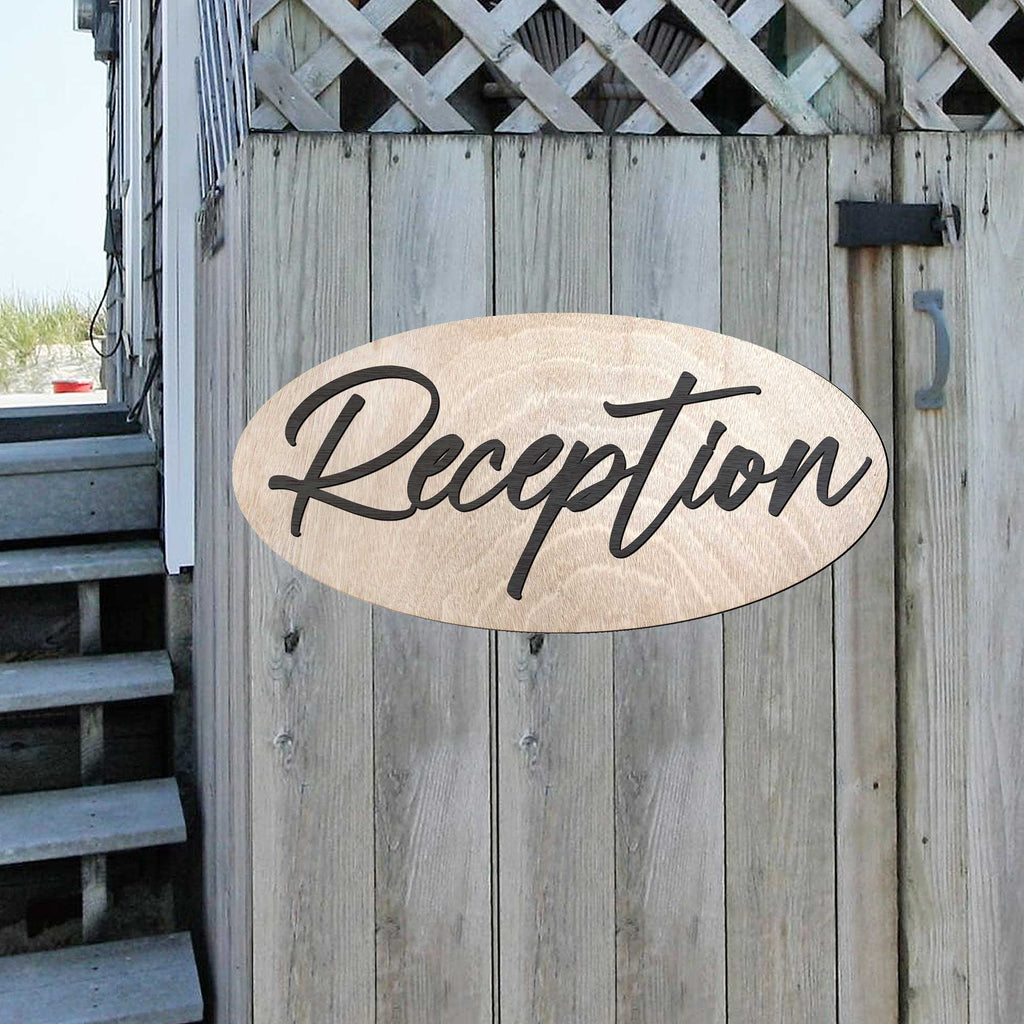 Reception sign, Front desk sign, Business sign, Made in the USA sign, Made from wood - 320333