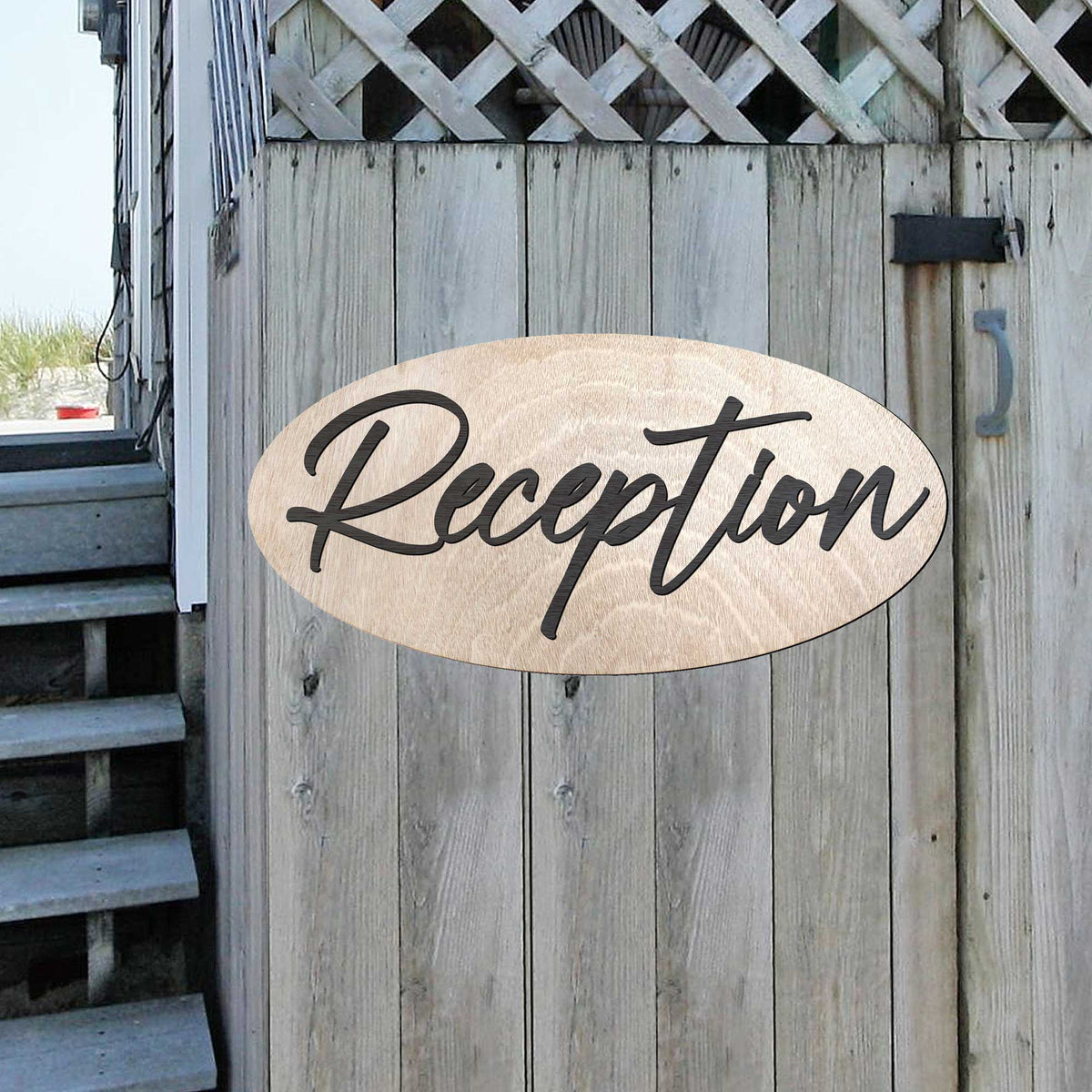Reception sign, Front desk sign, Business sign, Made in the USA sign, Made from wood - 320333