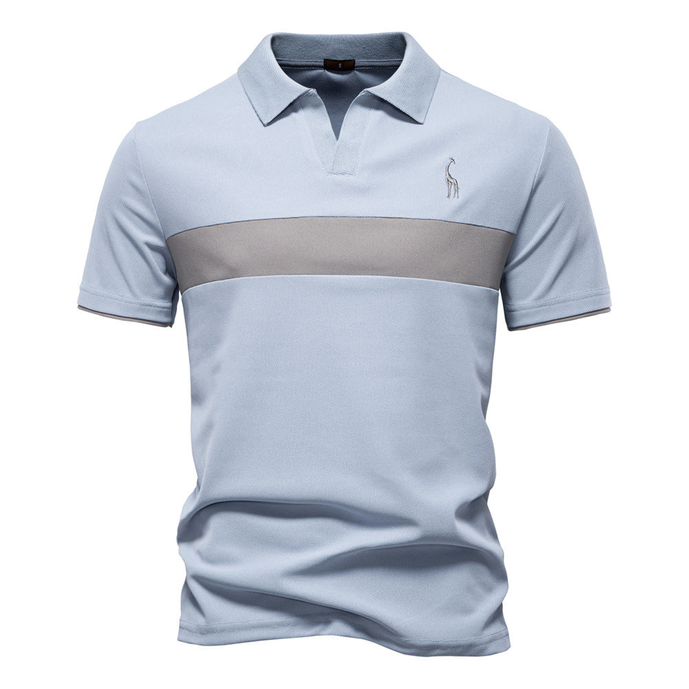 Deer Embroidered POLO Men's Lapel Short-sleeved T-shirt