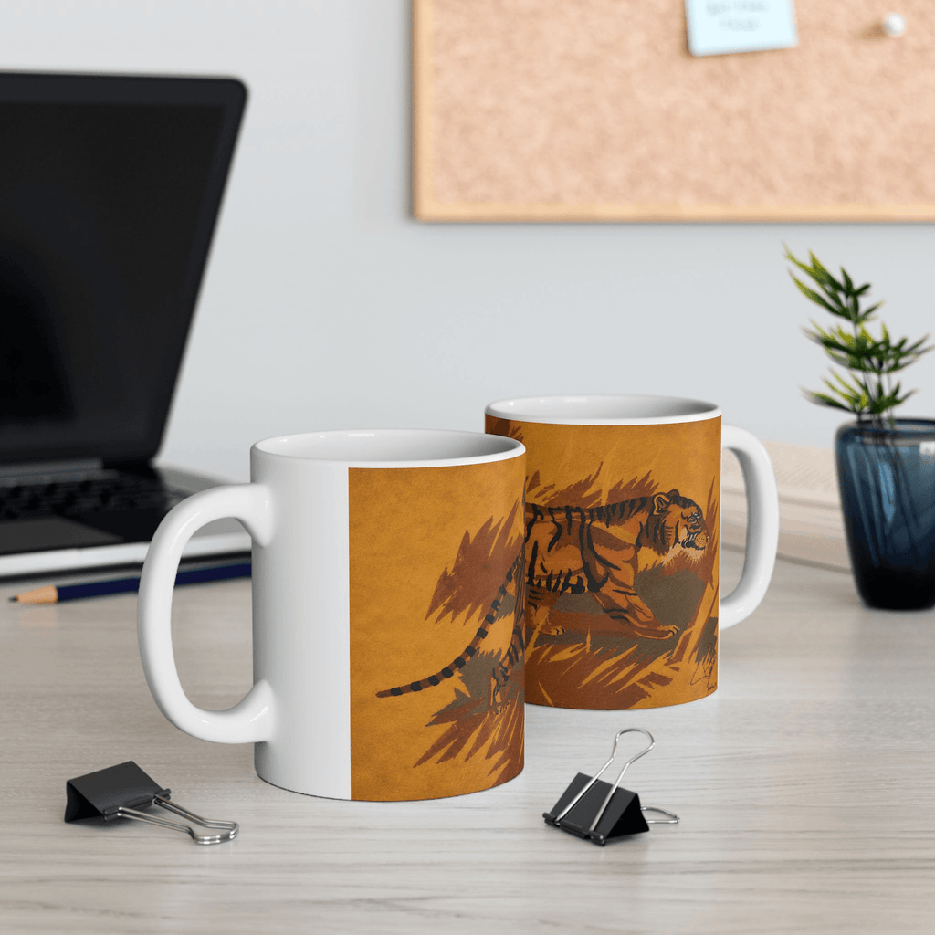 PimsArt Majestic Tiger Illustration Mug From Original Painting
