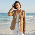 Double-breasted Wool Suit Coat For Women