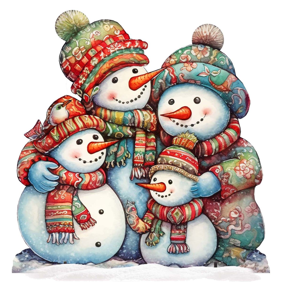 Snowman Family Outdoor Decor by G. Debrekht - Christmas Santa Snowman Decor - 8611057F