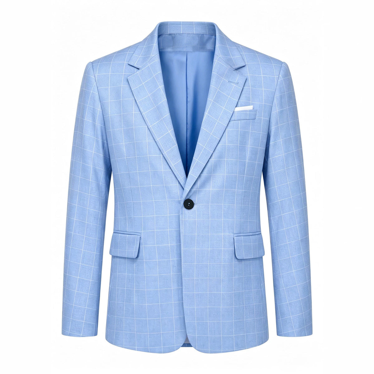 Mens Light Business-Style Plaid Suit Jacket