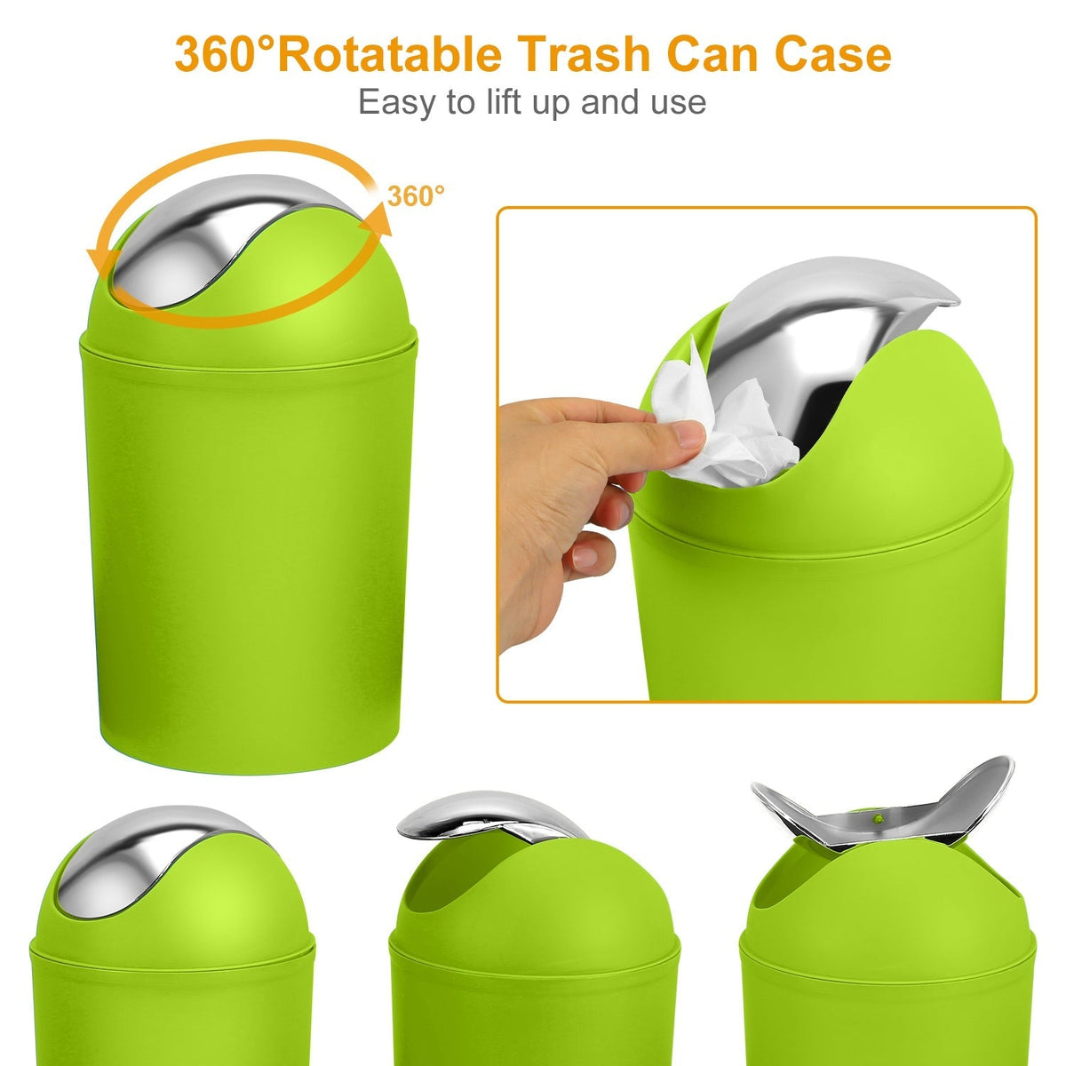 Bathroom Accessories Set 6 Pcs Bathroom Set Ensemble Complete Soap Dispenser Toothbrush Holder Tumbler Soap Dish Toilet Cleaning Brush Trash Can