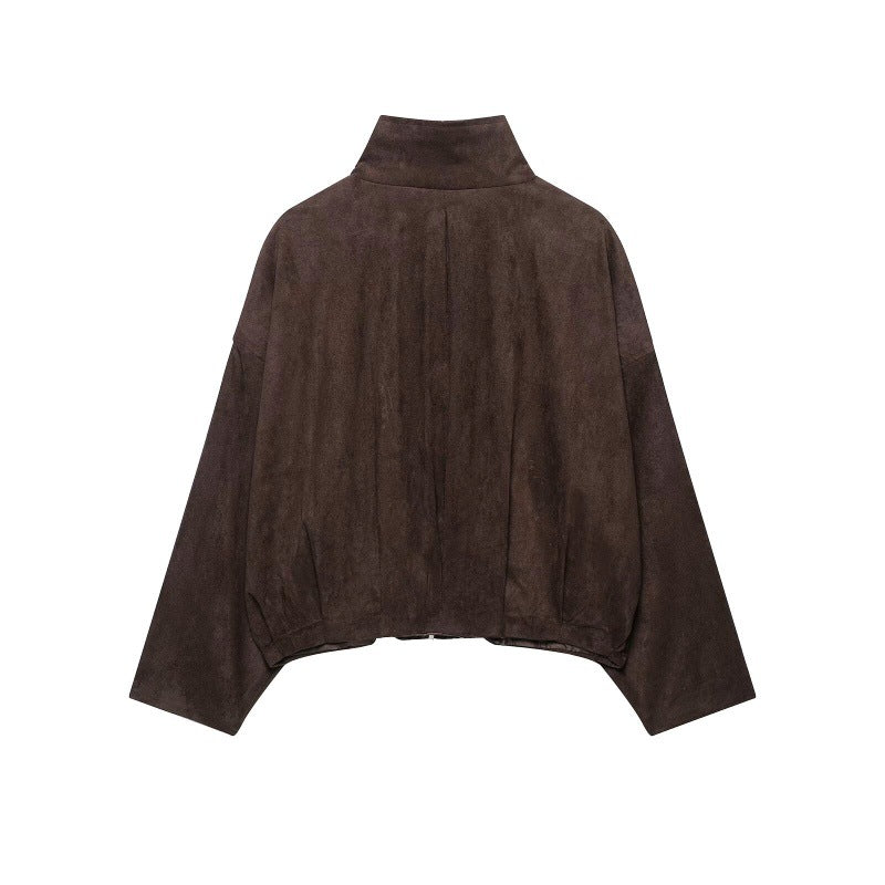 Womens Retro Suede Jacket Coat