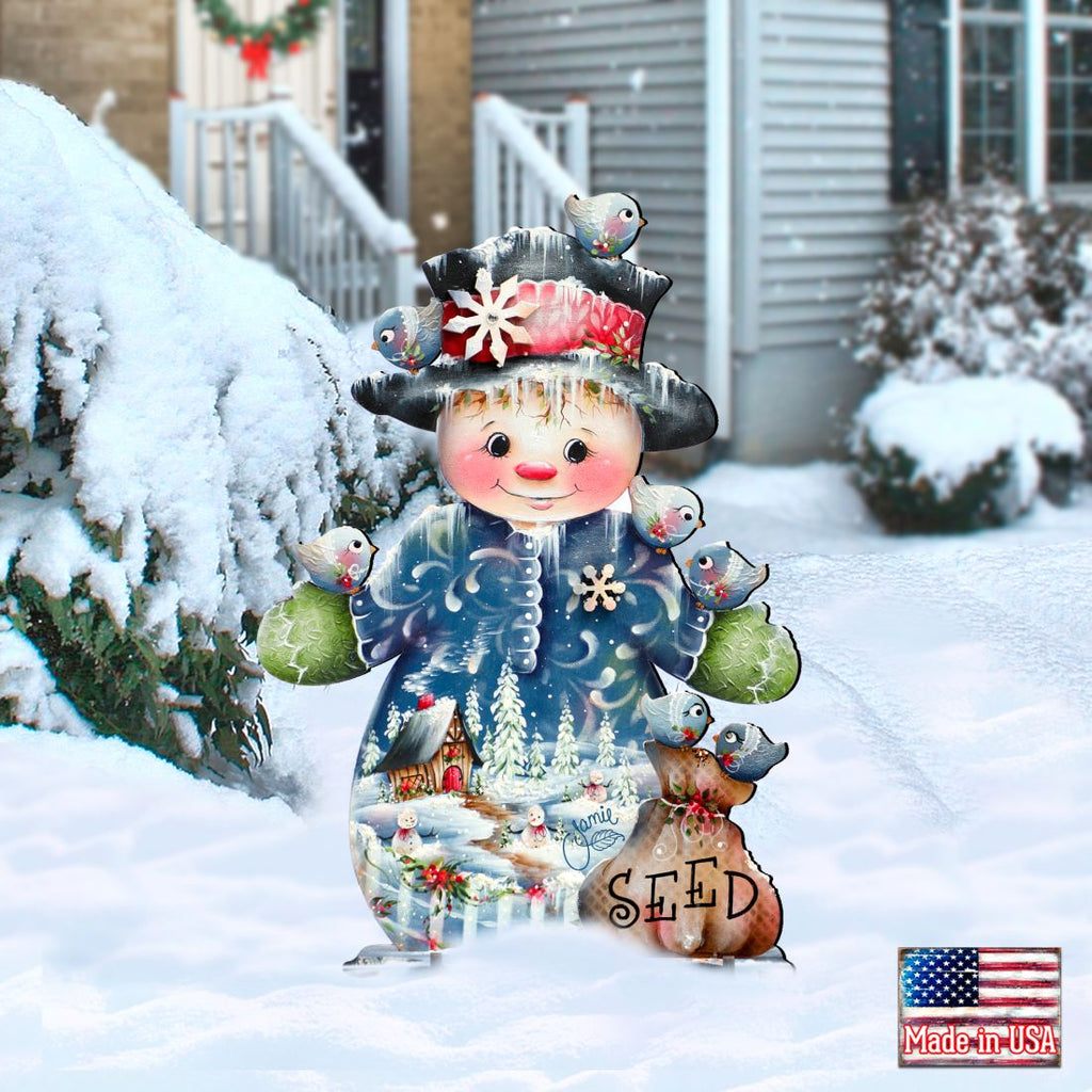 Blue Seed Freezing Christmas Outdoor Yard Sign by Jamie Mills-Price Christmas Santa Snowman Decor - 8457511F
