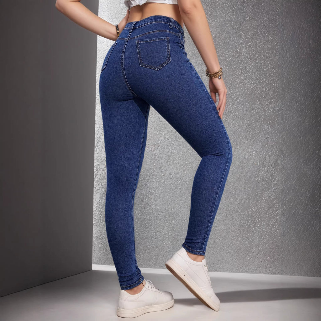 Stretchy Slim-fit Skinny Jeans High-waisted With Tummy-control Design