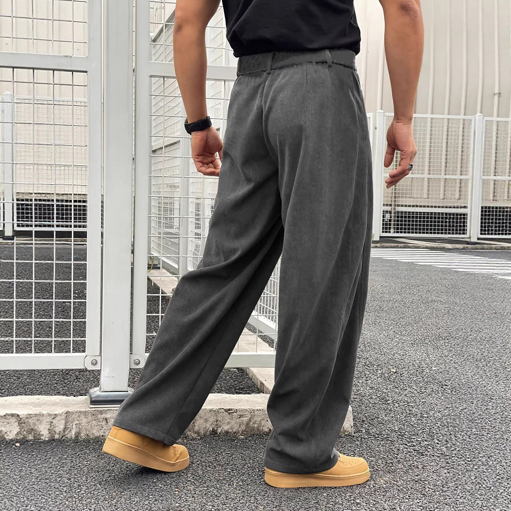Mens Plus-Size Casual Corduroy Trousers