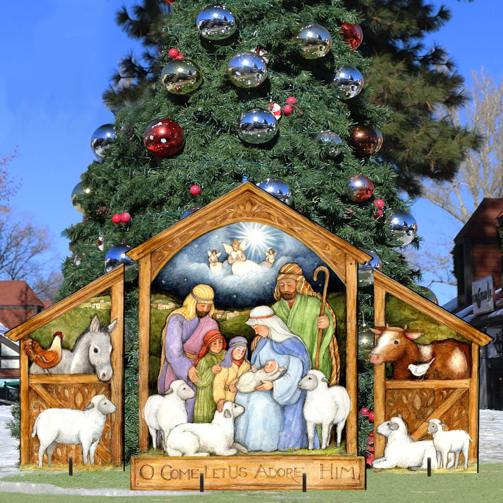 Holy Family Nativity Outdoor Decor Set of 3 by Susan Winget - Nativity Holiday Decor - 8471113F-S3-SW
