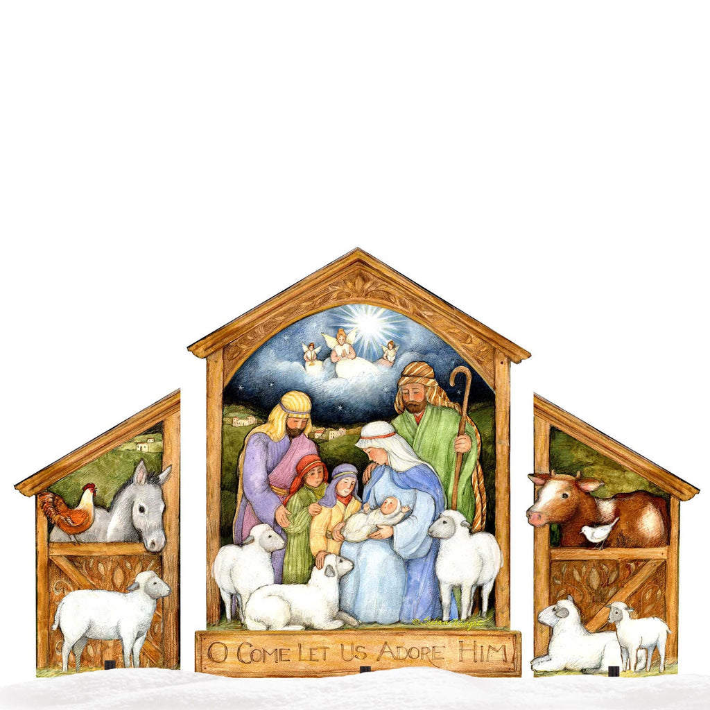 Holy Family Nativity Outdoor Decor Set of 3 by Susan Winget - Nativity Holiday Decor - 8471113F-S3-SW