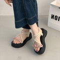 Platform Roman Sandals For Women, 2026 New Spring Summer French Style Floral Beach Shoes Matching Dresses