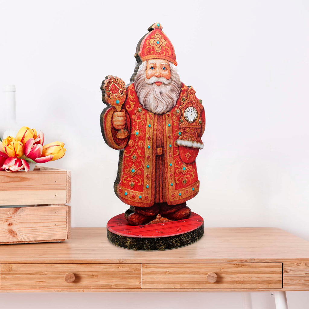 Santas Celebration Limited Edition Wooden Figurine by G. Debrekht - Christmas Centerpiece Snowman Decor - 89320