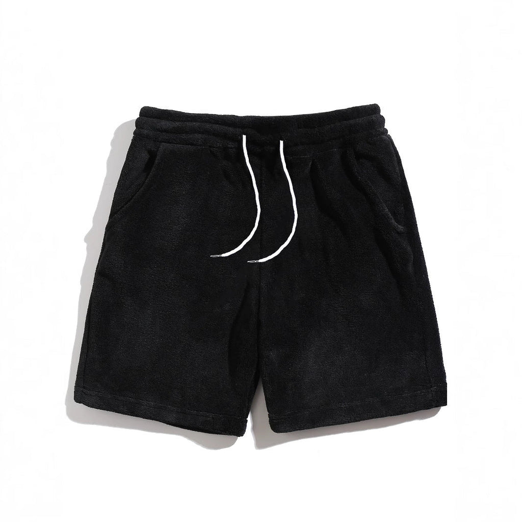 Mens SpringAutumn Coral-Fleece Sports-Style Casual Plus-Size Shorts