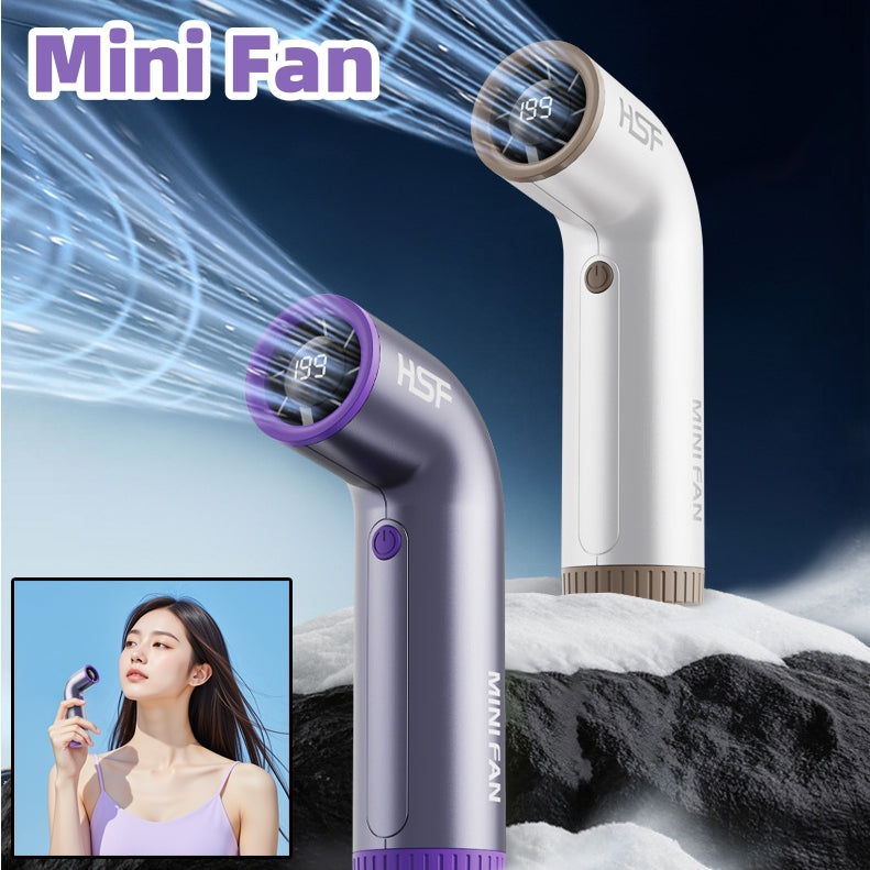 Portable Turbo Handheld Fan — 199-Speed, USB Rechargeable, 3 Colors