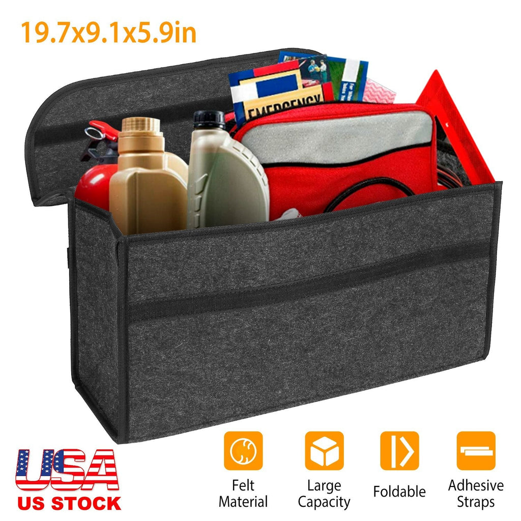 3.85Gal Car Boot Organizer Box Collapsible Trunk Bag Storage Container Travel Tidy Case Holder